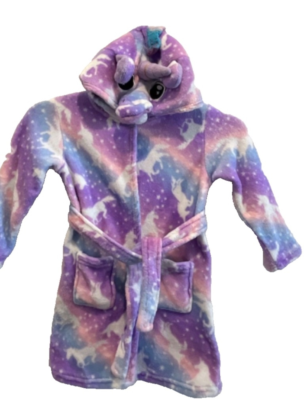 Doctor Unicorn Toddler Girl Soft Plush Bathrobe Size 3T-4T